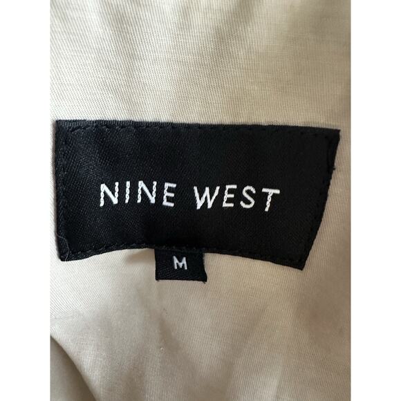 Nine West Khaki Trenchcoat Cotton Blend Size Medium - Picture 4 of 9